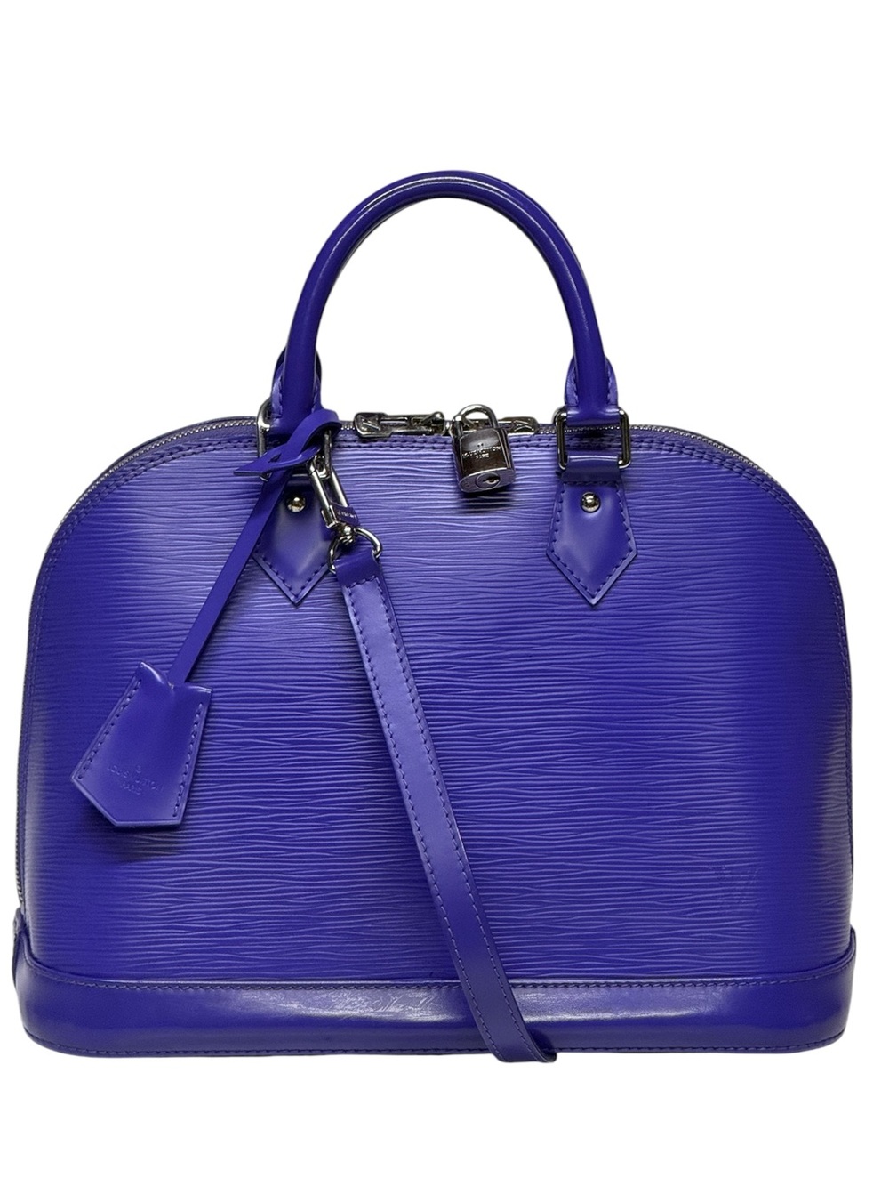 Louis Vuitton Alma PM Epi Purple Handbag with Adjustable Strap